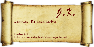 Jencs Krisztofer névjegykártya